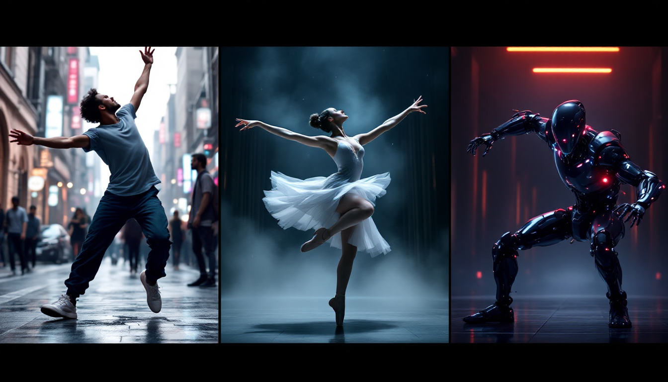 Energetic street dance AI video