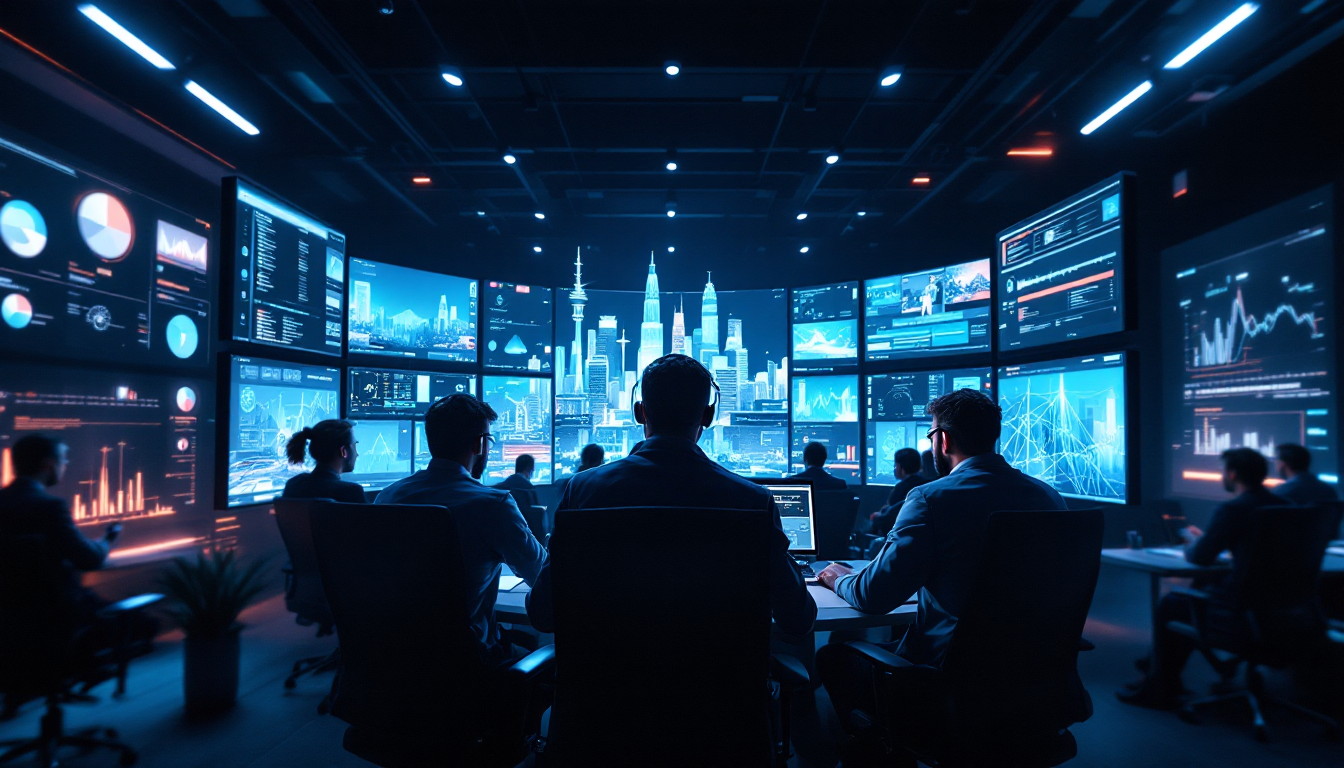 Futuristic city crane perspective