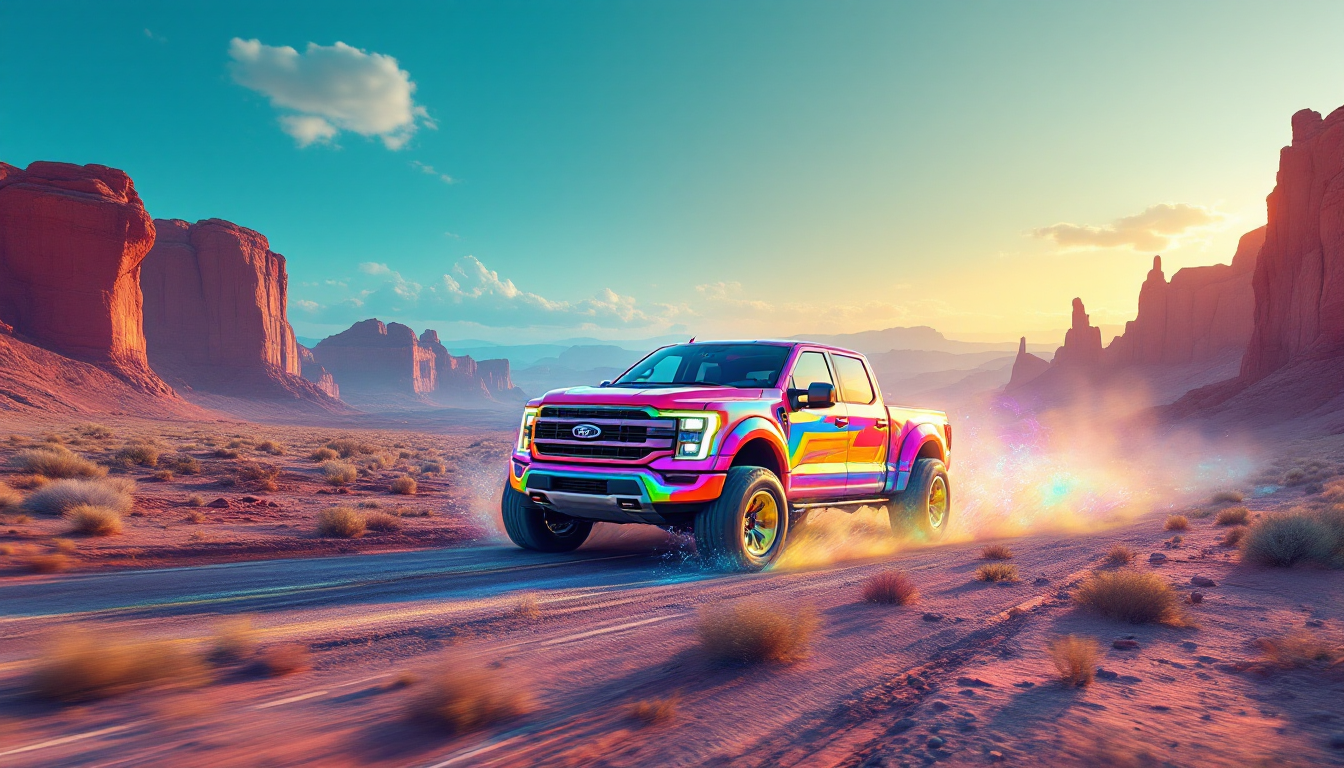 Elevate your rainbow Ford truck concepts with unified AI power